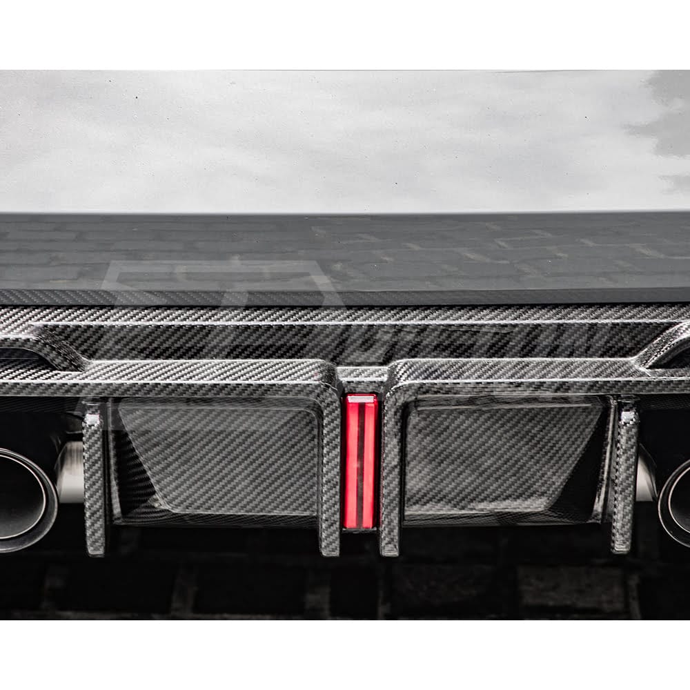 SQ Style Dry Carbon Fiber LED Brake Light Rear Diffuser For BMW G80 G81 M3 G82 G83 M4 2020-2024