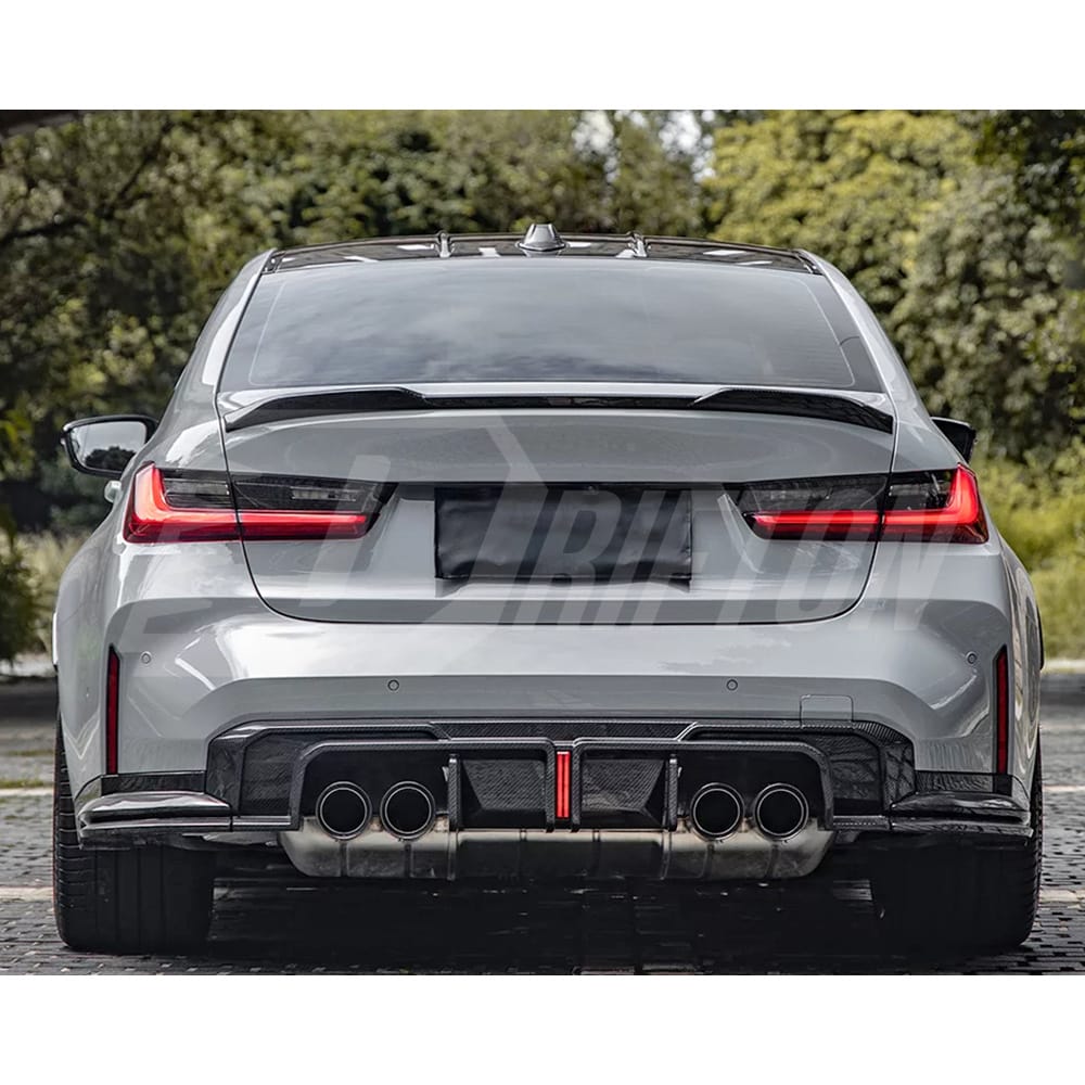 SQ Style Dry Carbon Fiber Rear Splitter For BMW G80 G81 M3 2020-2024