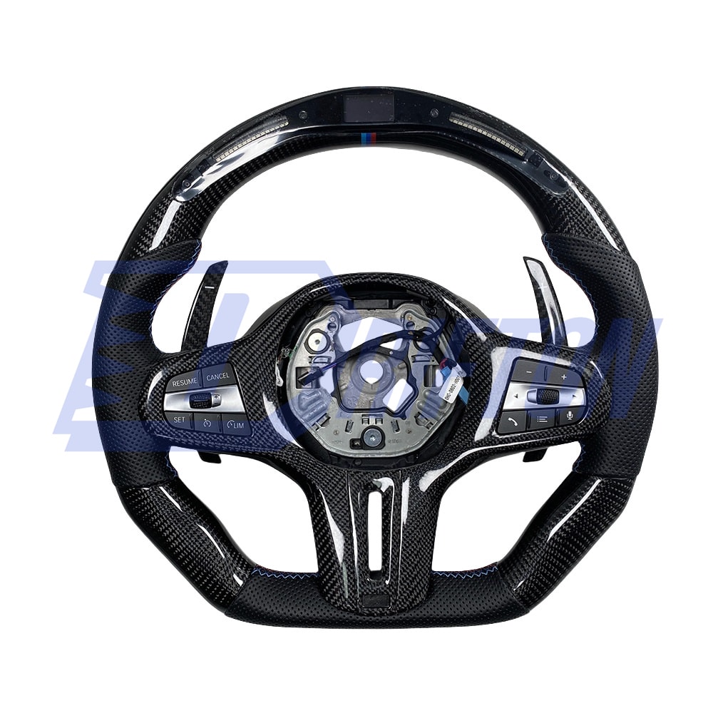 Customize Carbon Fiber Perforated Leather LED Display Steering Wheel For BMW 3 Series G20 2019-2025
