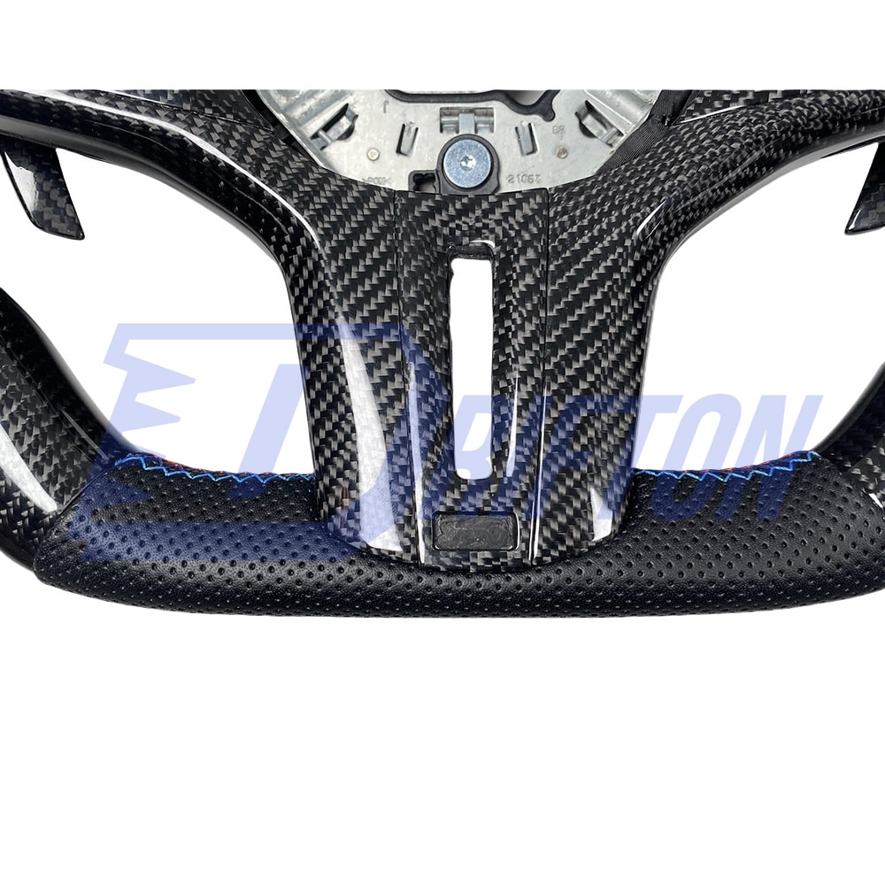 Customize Carbon Fiber Perforated Leather LED Display Steering Wheel For BMW 3 Series G20 2019-2025