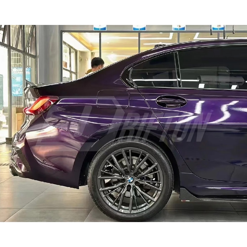 TAKD Style Dry Carbon Fiber Rear Bumper Splitter For BMW 3 Series G20 2019-2022