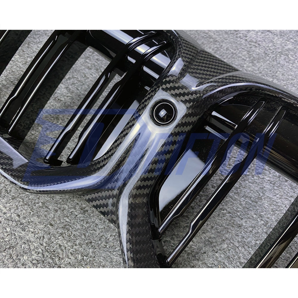 Double Slat Style Dry Carbon Fiber Front Grill For BMW 3 Series G20 LCI 2023-On