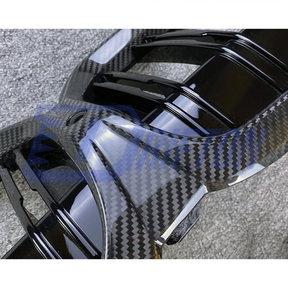 Double Slat Style Dry Carbon Fiber Front Grill For BMW 3 Series G20 LCI 2023-On