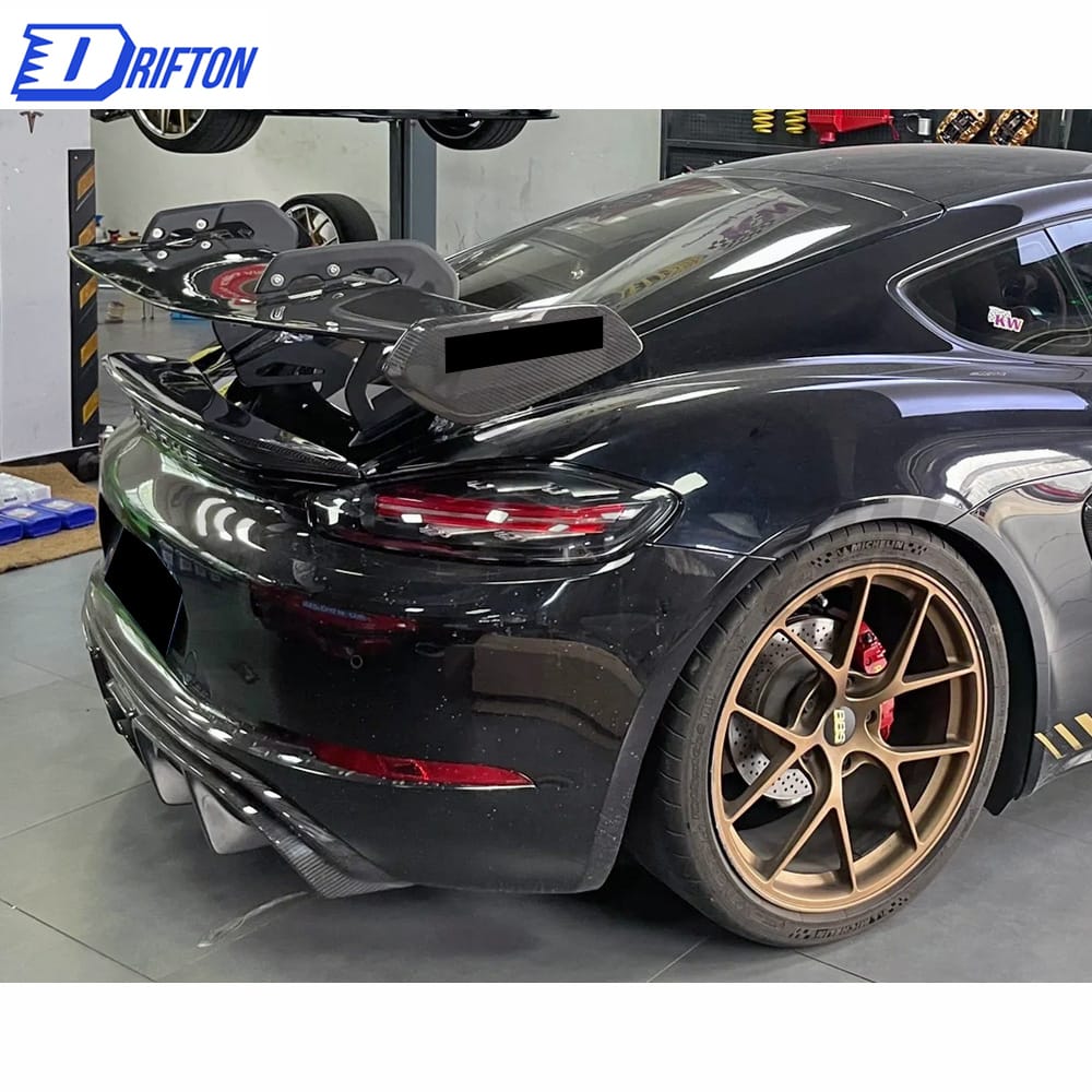 GT4RS Style Carbon Fiber Rear GT Spoiler For Porsche 718 Cayman Boxster 2016-2020