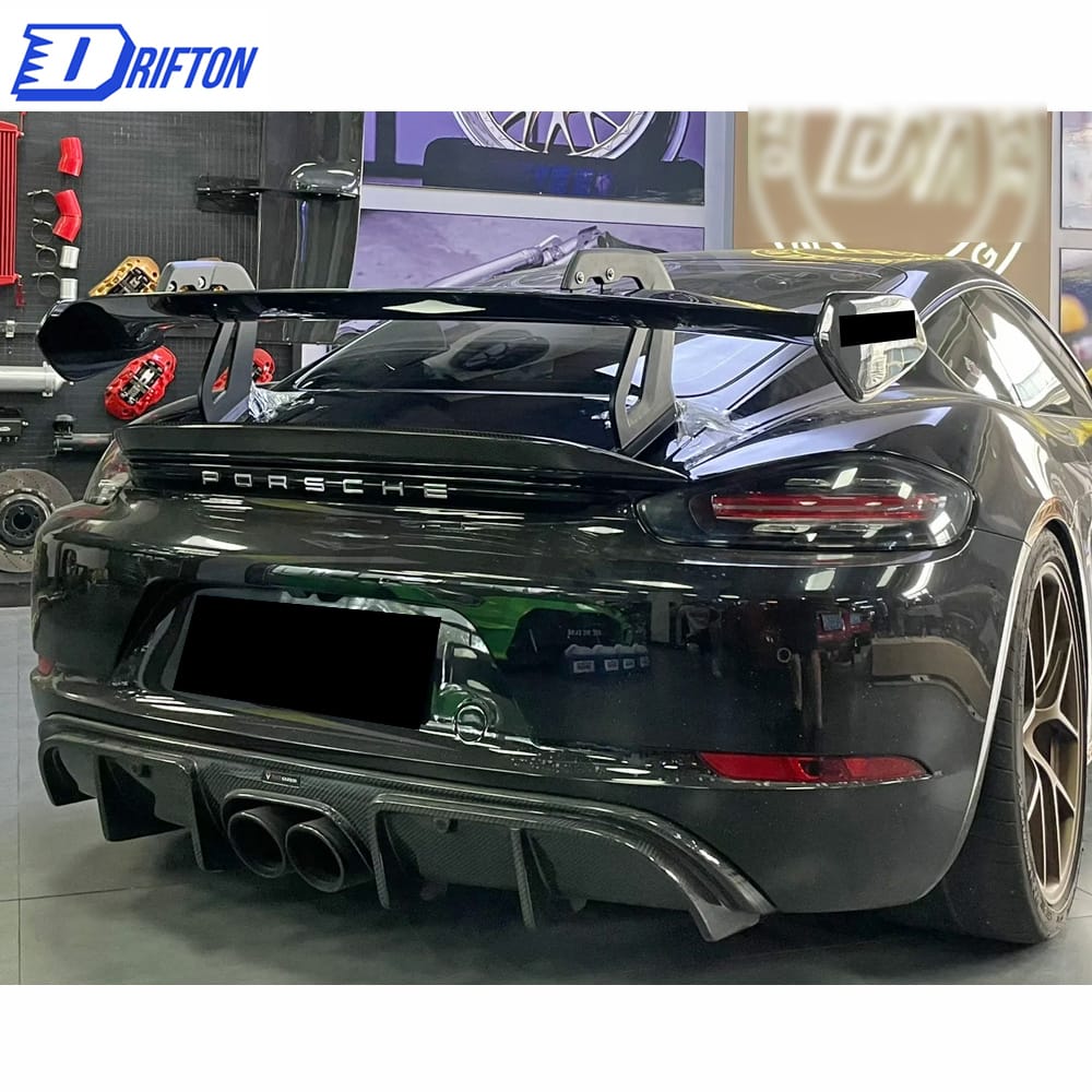 GT4RS Style Carbon Fiber Rear GT Spoiler For Porsche 718 Cayman Boxster 2016-2020GT4RS Style Carbon Fiber Rear GT Spoiler For Porsche 718 Cayman Boxster 2016-2020
