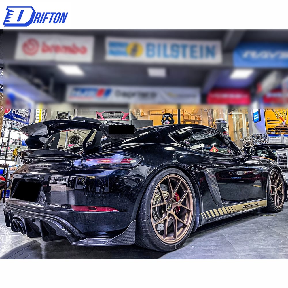GT4RS Style Carbon Fiber Rear GT Spoiler For Porsche 718 Cayman Boxster 2016-2020