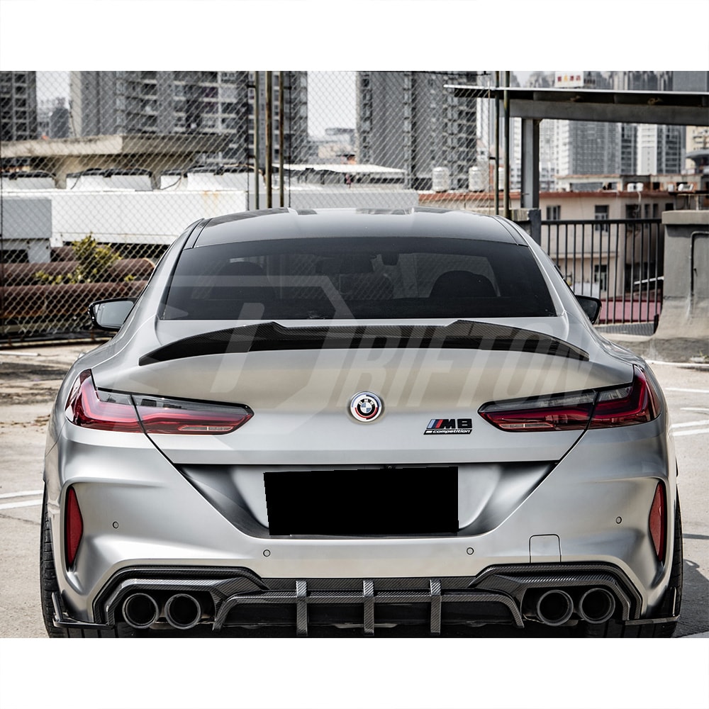 PSM Style Dry Carbon Fiber Rear Spoiler Trunk Wing For BMW M8 F90 F91 F92 F93 2020-2024