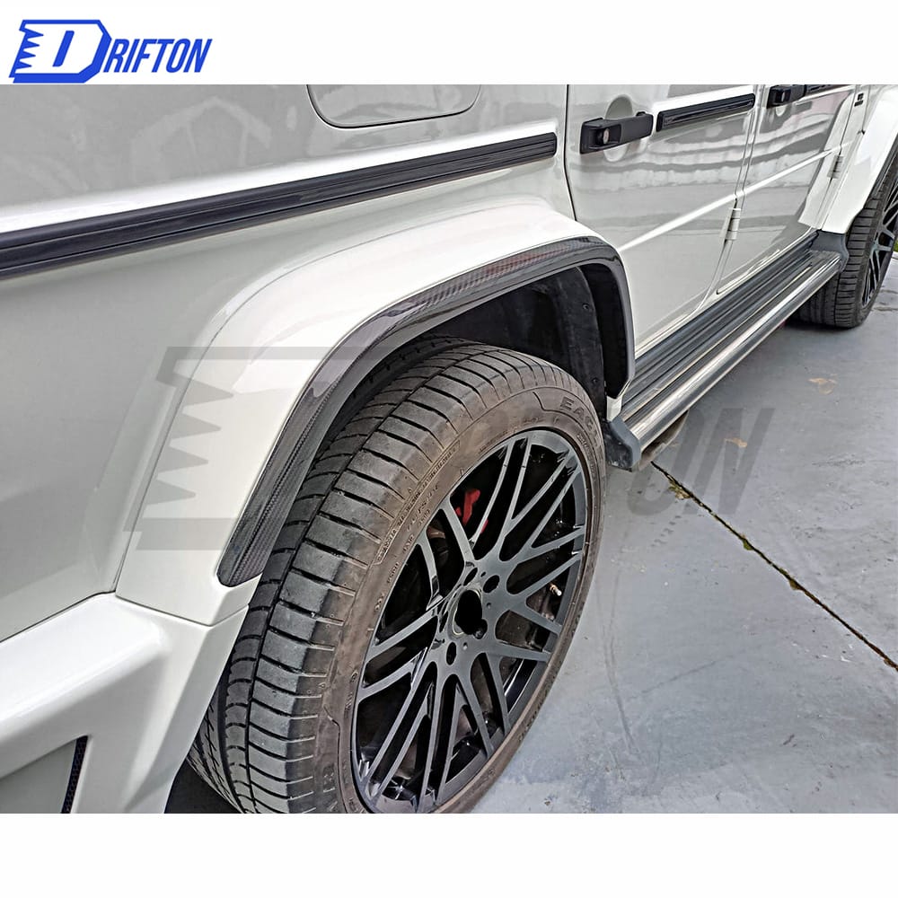 Urban Style Dry Carbon Fiber With Portion Primer Fender Wheel Trim For Mercedes Benz G-Class W464 AMG G63 2018-2020