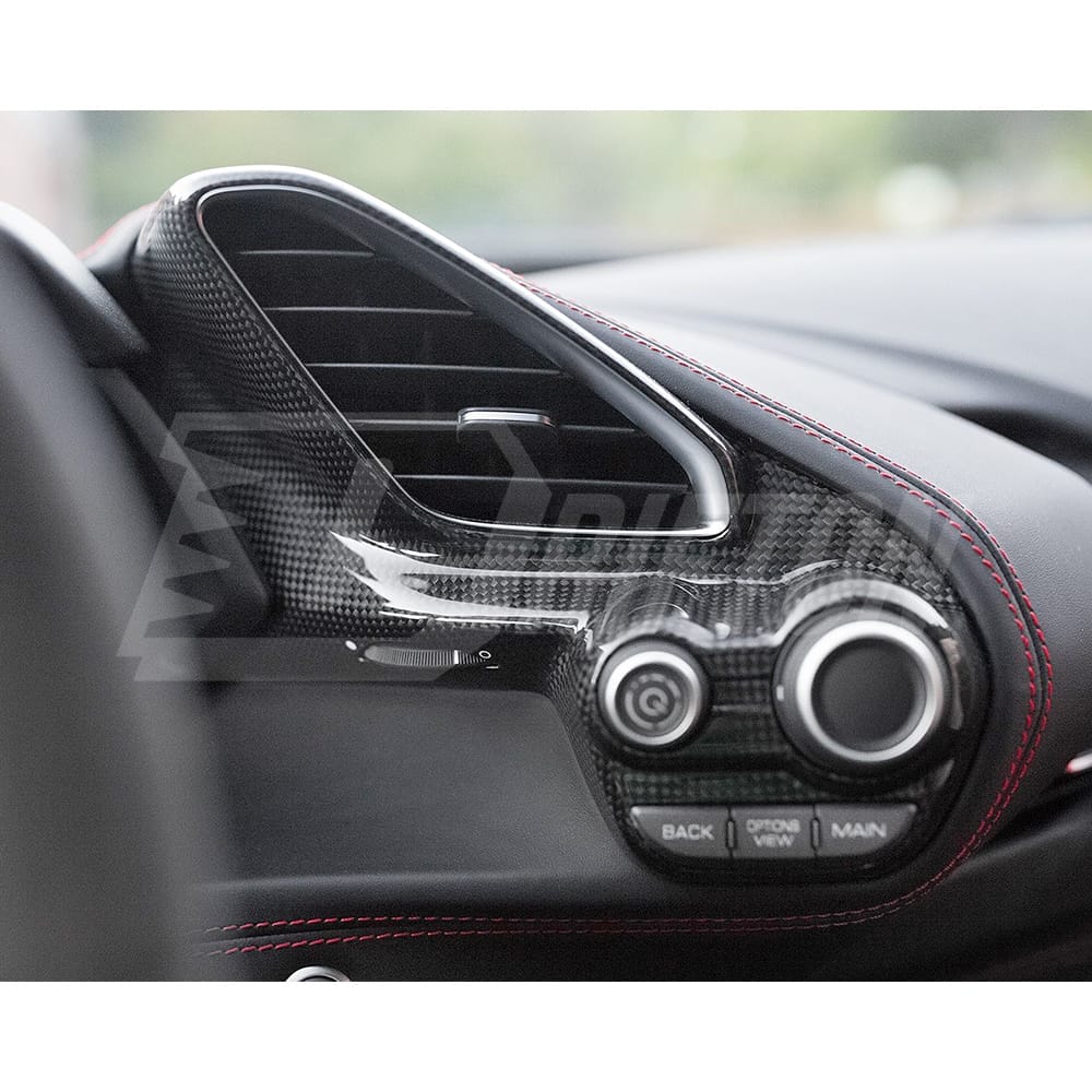 Dry Carbon Fiber AC Control Panel Cover Interiors Kits For Ferrari 488 GTB Spider 2015-2019