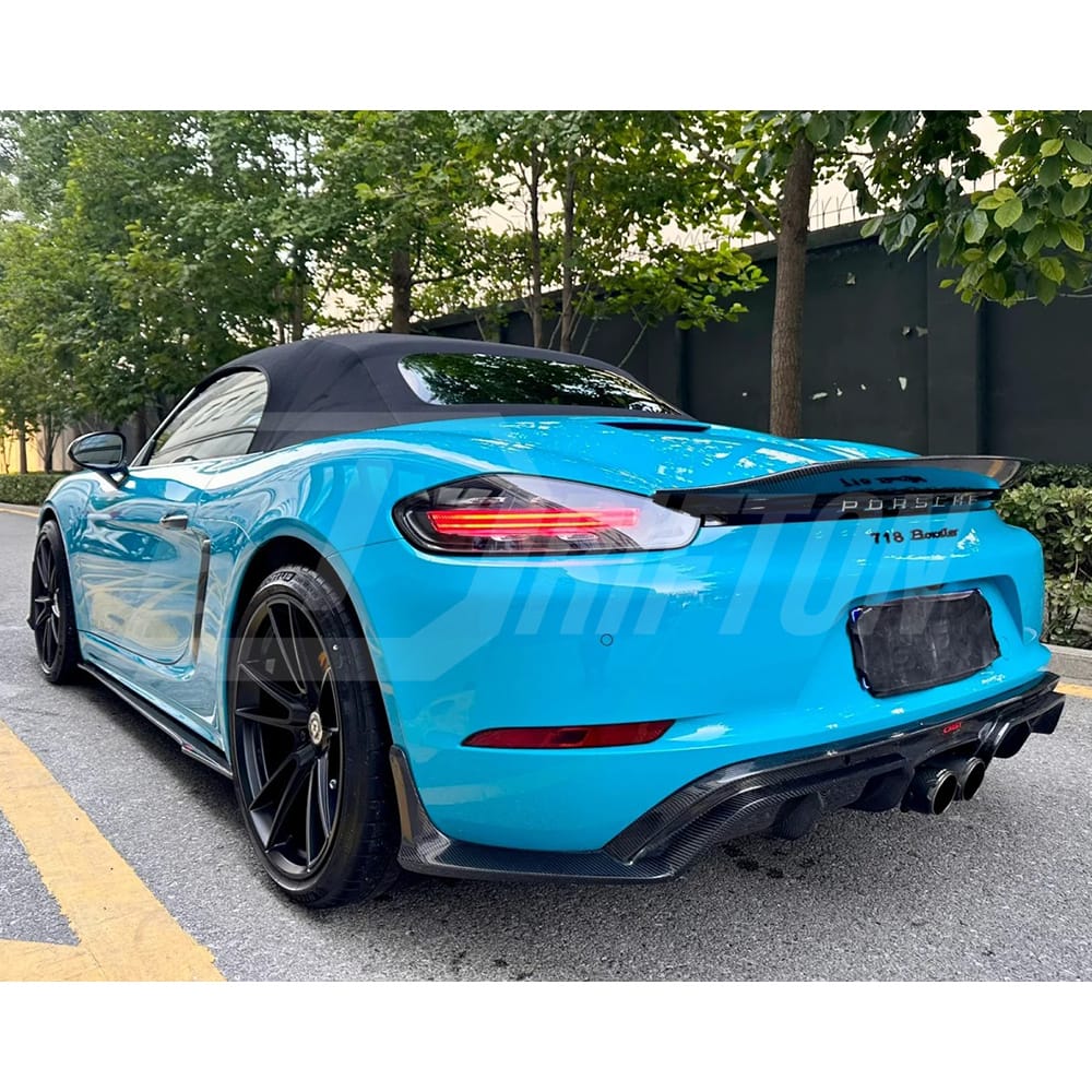 CMST Style Carbon Fiber Rear Diffuser For Porsche 718 Cayman Boxster 2016-2020