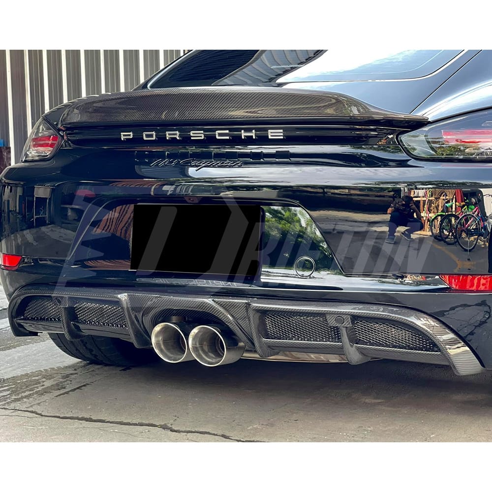 CMST Style Carbon Fiber Rear Spoiler Trunk Wing For Porsche 718 Cayman Boxster 2016-2024