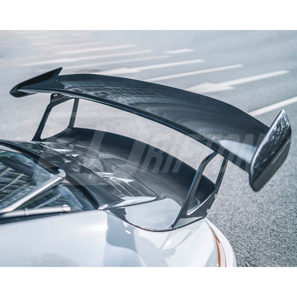 GT3RS Style Dry Carbon Fiber Rear Spoiler GT Wing With Engine Trunk Lid For Porsche 911 Carrera 991 991.2 2016-2018