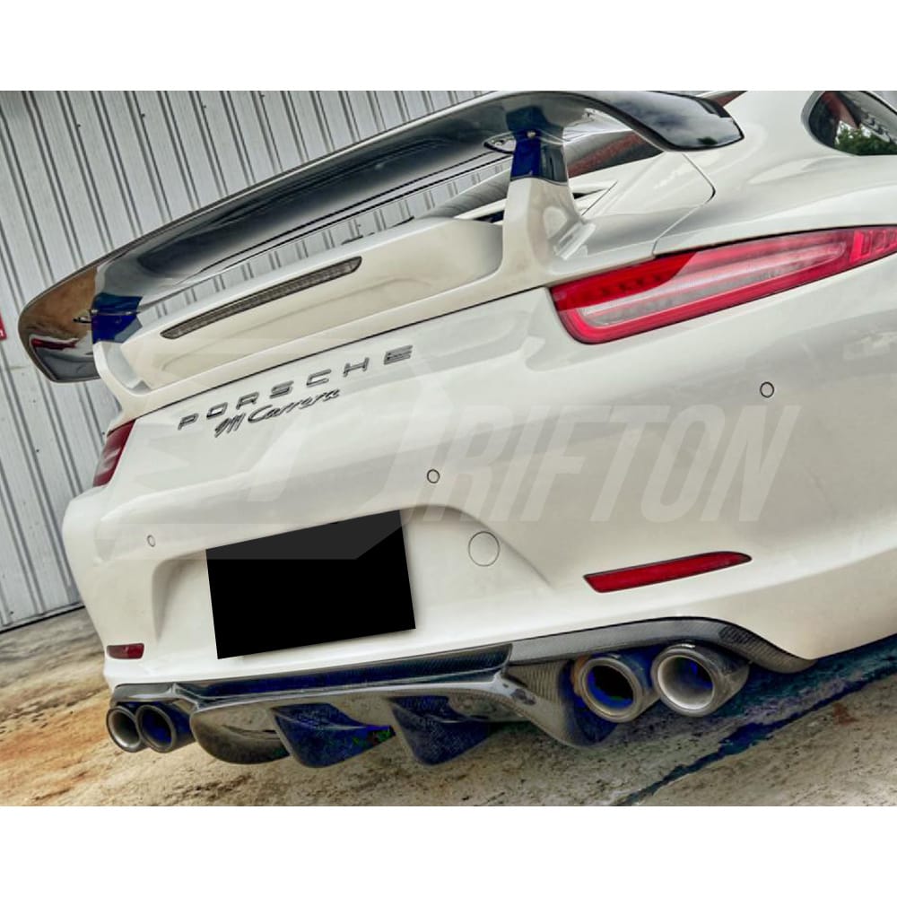 V Style Carbon Fiber Rear Diffuser For Porsche 911 Carrera S 4S GTS 991 991.1 2012-2015