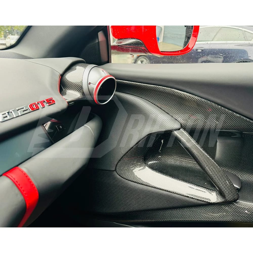 Dry Carbon Fiber Dashboard Air Con Outlet Replacement For Ferrari 812 Superfast GTS 2017-2023