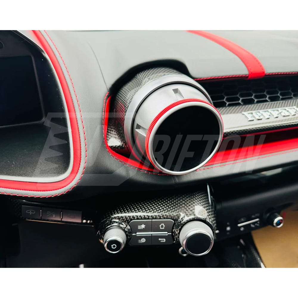 Dry Carbon Fiber Dashboard Air Con Outlet Replacement For Ferrari 812 Superfast GTS 2017-2023
