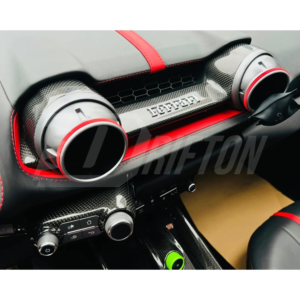 Dry Carbon Fiber Dashboard Air Con Outlet Replacement For Ferrari 812 Superfast GTS 2017-2023