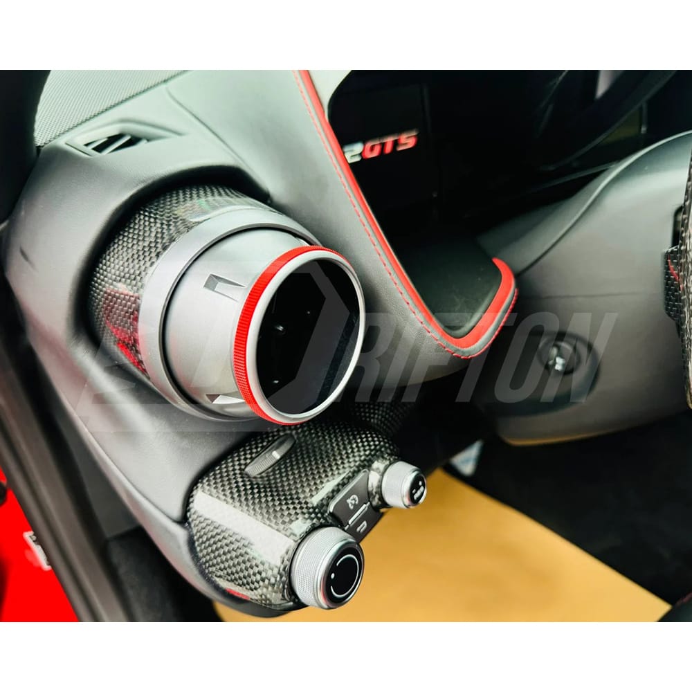 Dry Carbon Fiber Dashboard Air Con Outlet Replacement For Ferrari 812 Superfast GTS 2017-2023