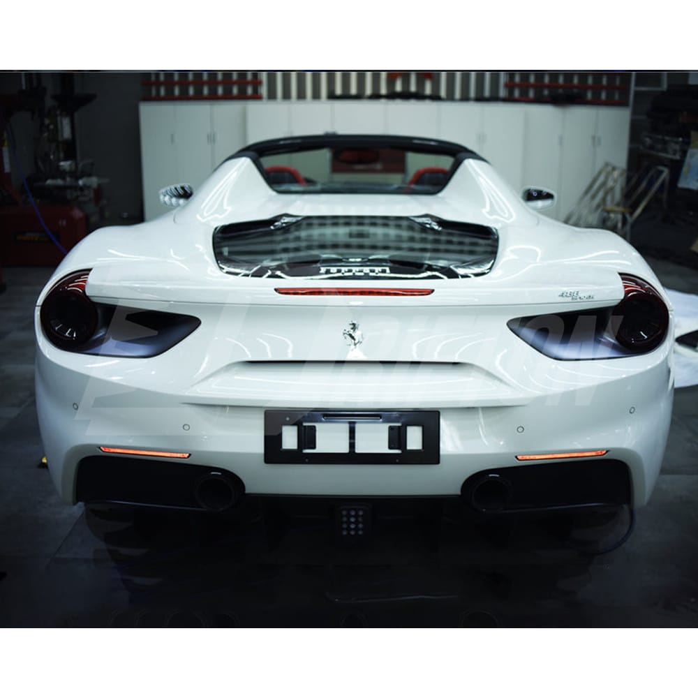 Capristo Dry Carbon Fiber Rear Engine Cover Trunk Boot Lid For Ferrari 488 Spider 2015-2018