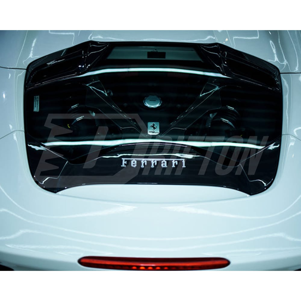 Capristo Dry Carbon Fiber Rear Engine Cover Trunk Boot Lid For Ferrari 488 Spider 2015-2018