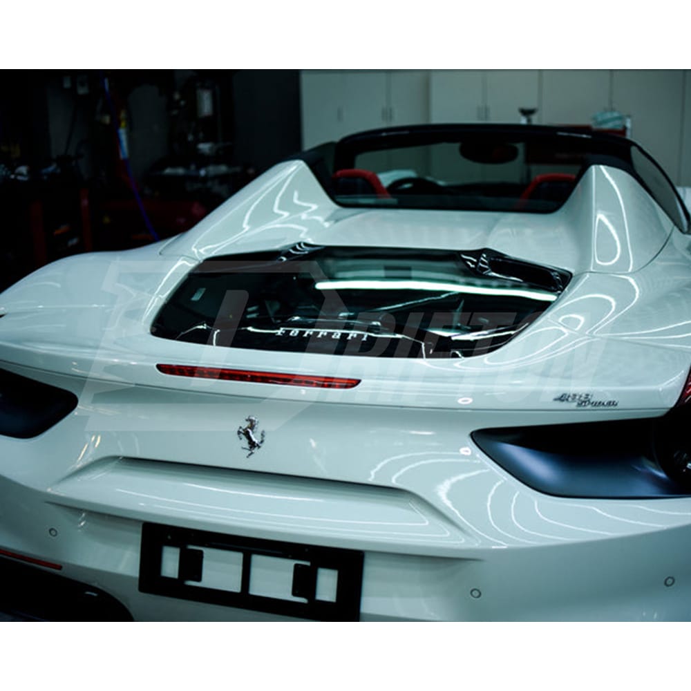 Capristo Dry Carbon Fiber Rear Engine Cover Trunk Boot Lid For Ferrari 488 Spider 2015-2018