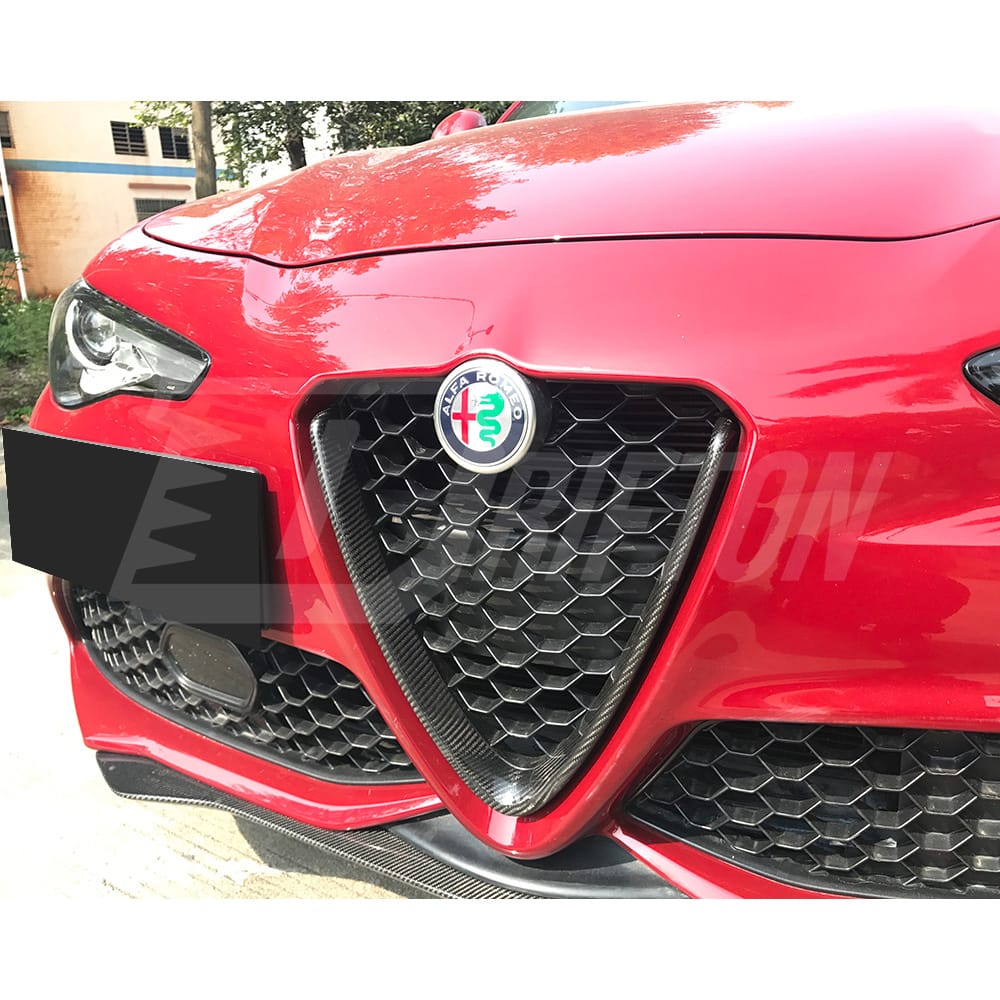 Carbon Fiber Front Grille Cover For Alfa Romeo Giulia 2016-2023