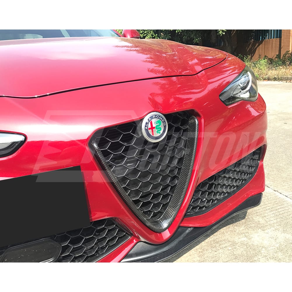 Carbon Fiber Front Grille Cover For Alfa Romeo Giulia 2016-2023