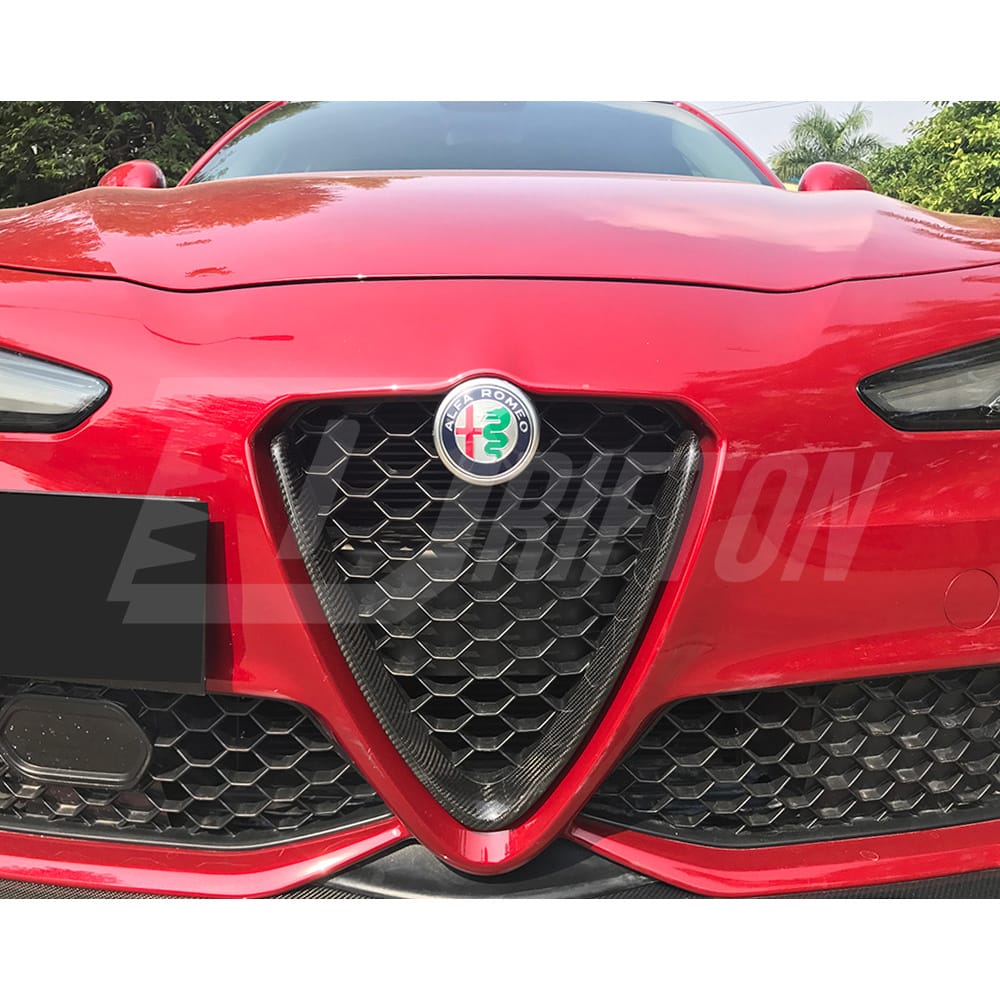 Carbon Fiber Front Grille Cover For Alfa Romeo Giulia 2016-2023