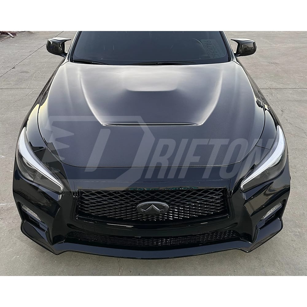 GTS Style Honeycomb Carbon Fiber Hood Bonnet For INFINITI Q50 2013-2024