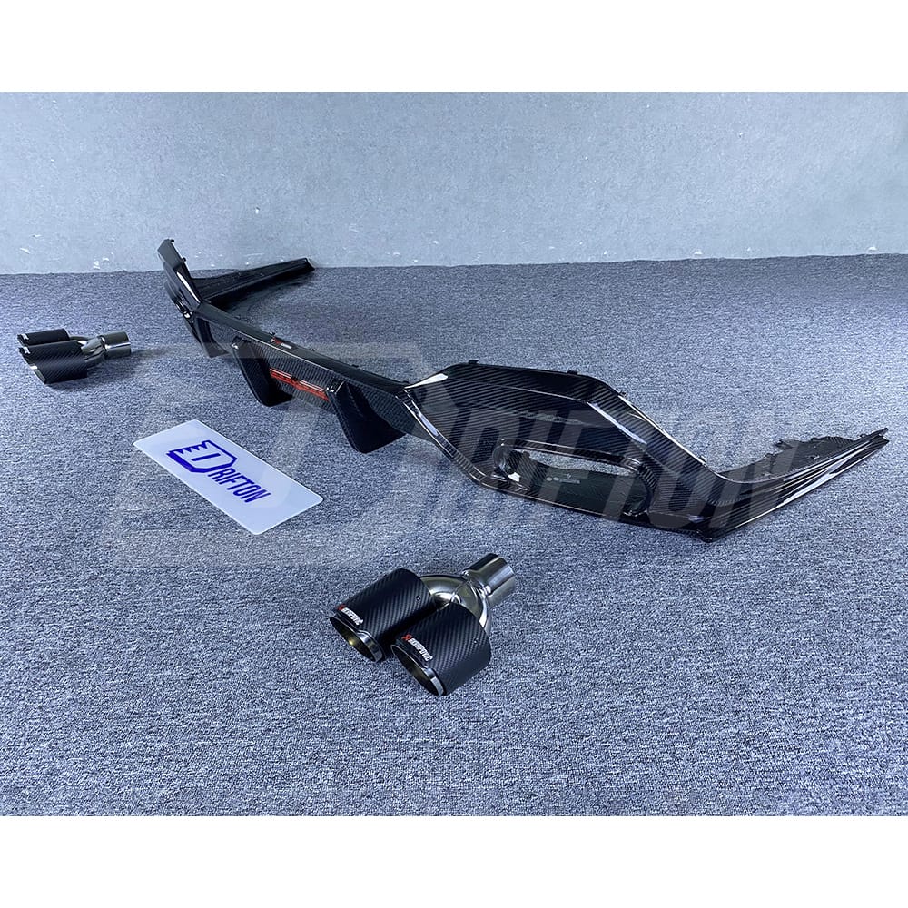 TAKD Style Dry Carbon Fiber Rear Diffuser For BMW 8 Series G14 G15 G16 2018-2022