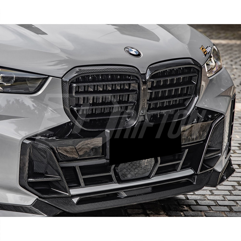 X5M Style Dry Carbon Fiber Front Bumper Grille For BMW X5 G05 LCI 2024-On