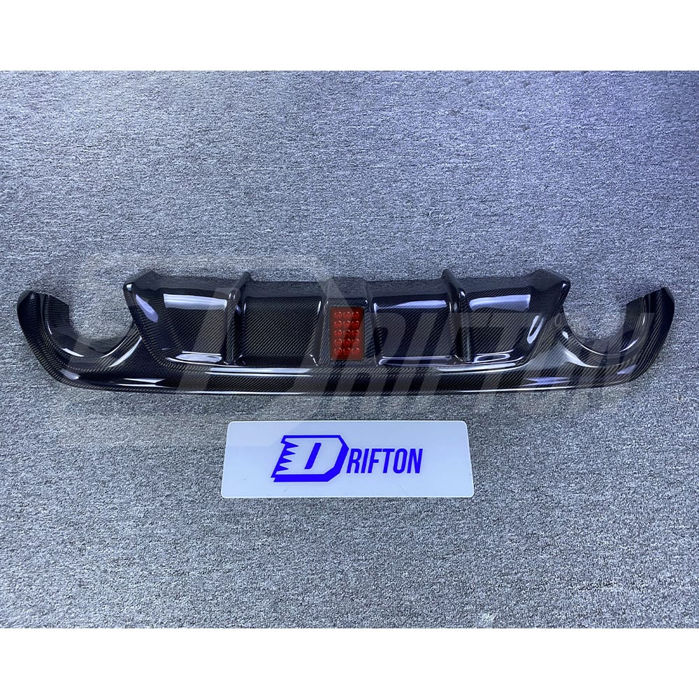 Carbon Fiber LED Brake Light Rear Diffuser For INFINITI Q50 2013-2024