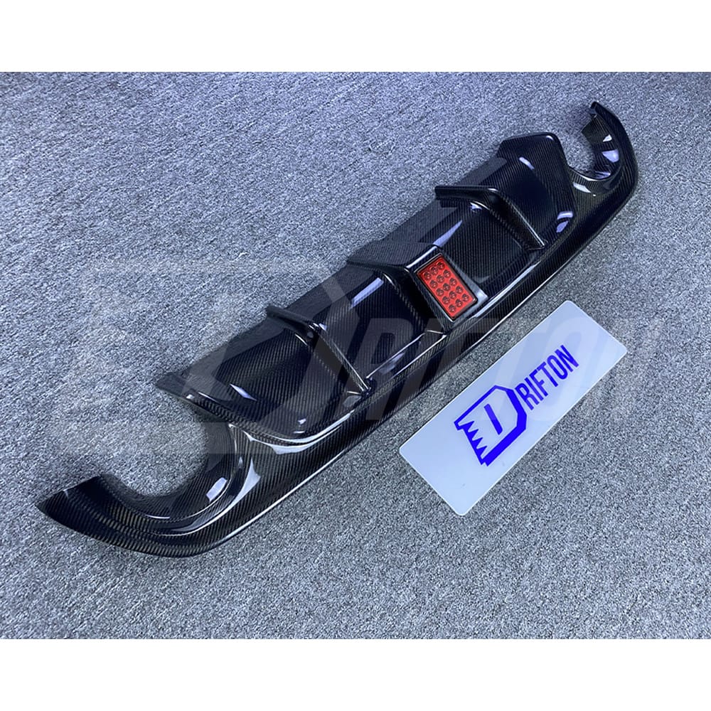 Carbon Fiber LED Brake Light Rear Diffuser For INFINITI Q50 2013-2024
