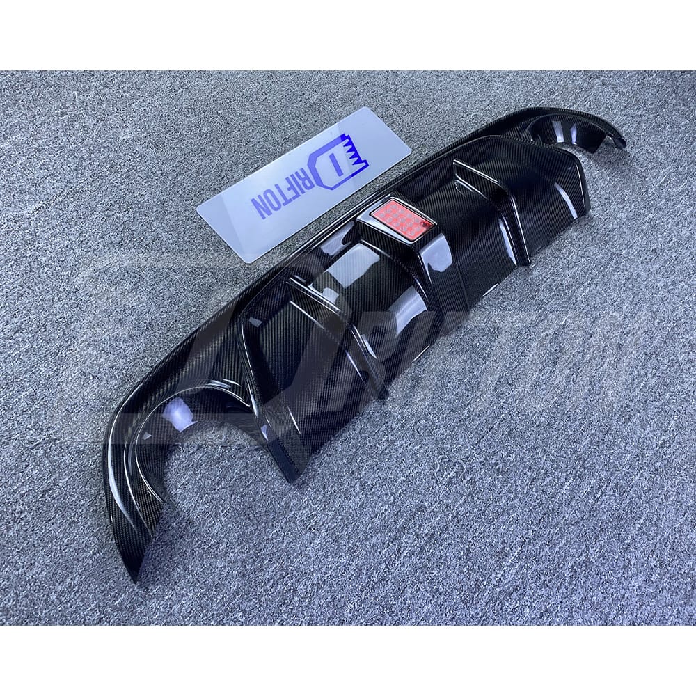 Carbon Fiber LED Brake Light Rear Diffuser For INFINITI Q50 2013-2024