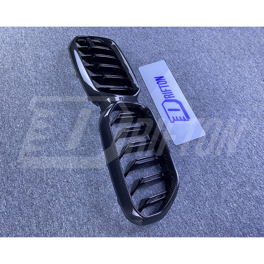 Dry Carbon Fiber Dual Slat Grille For BMW 5 Series G30 G38 LCI F90 M5 2020-2023