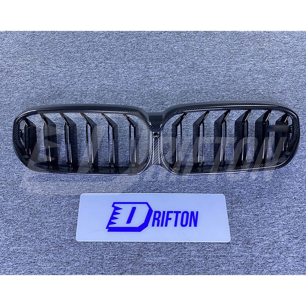 Dry Carbon Fiber Dual Slat Grille For BMW 5 Series G30 G38 LCI F90 M5 2020-2023