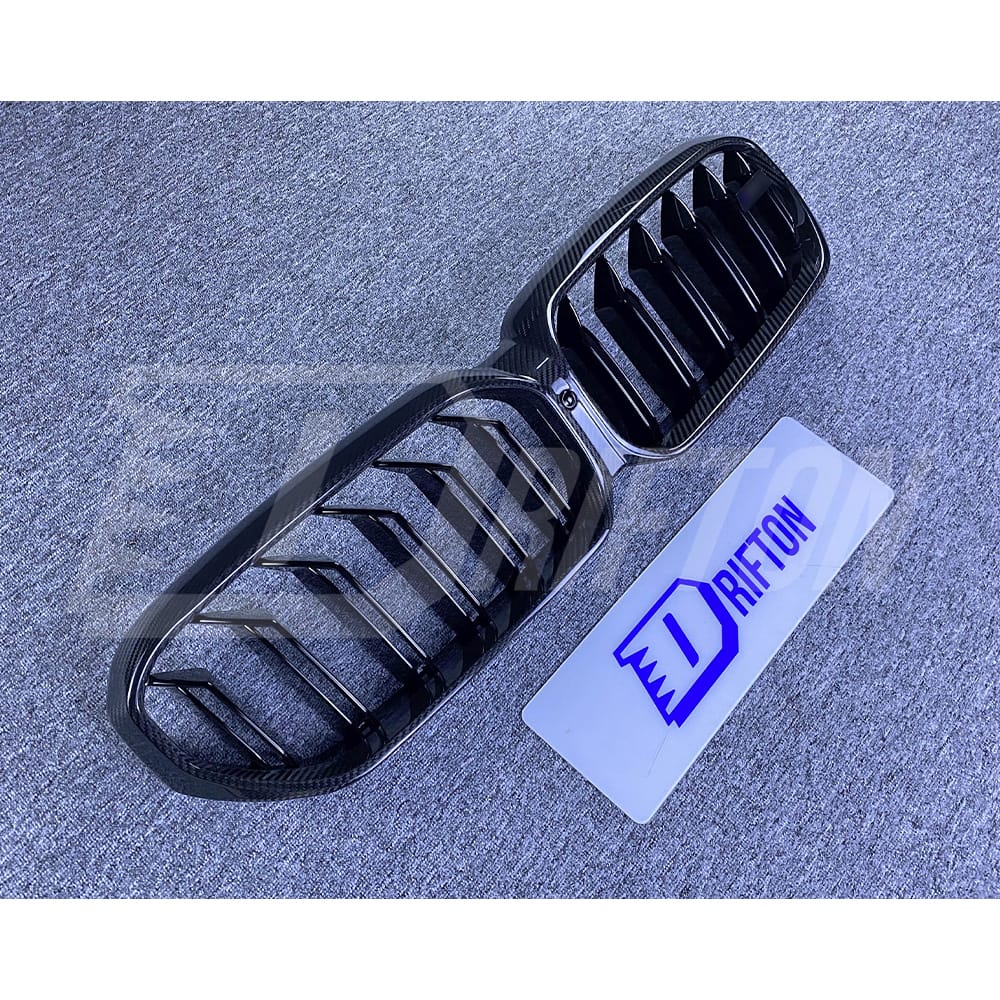 Dry Carbon Fiber Dual Slat Grille For BMW 5 Series G30 G38 LCI F90 M5 2020-2023