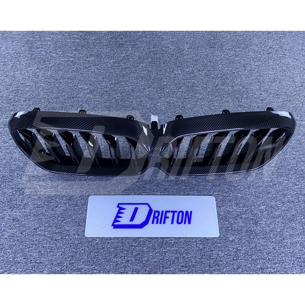 Dry Carbon Fiber Dual Slat Grille For BMW 5 Series G30 G38 LCI F90 M5 2020-2023