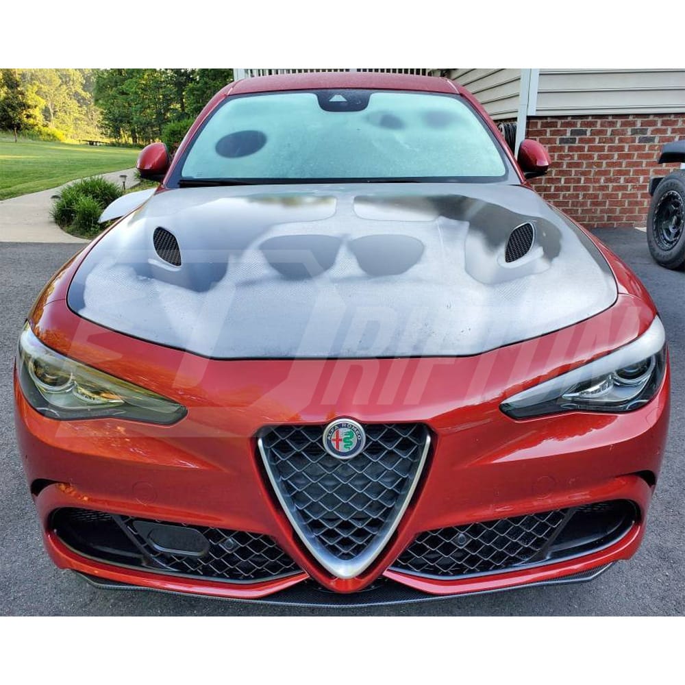 OEM Style Carbon Fiber Front Lip For Alfa Romeo Quadrifoglio 2016-2023