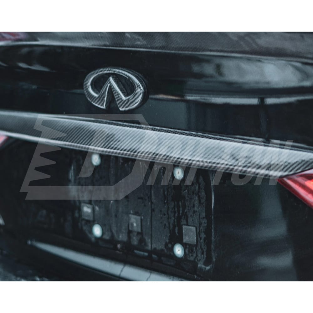 Dry Carbon Fiber Trunk Lid Cover Trim For INFINITI Q50 2018-2024