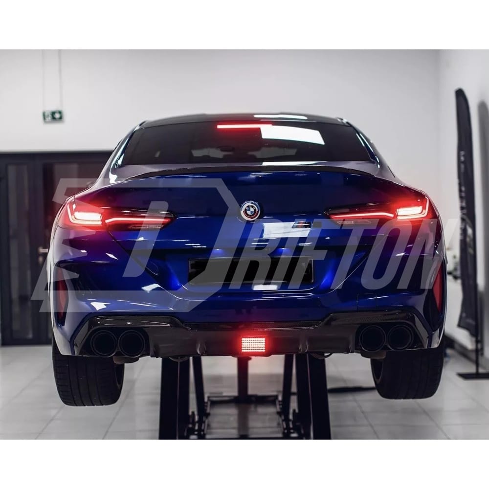 LED Brake Light Carbon Fiber Rear Diffuser For BMW M8 F91 2020-2024