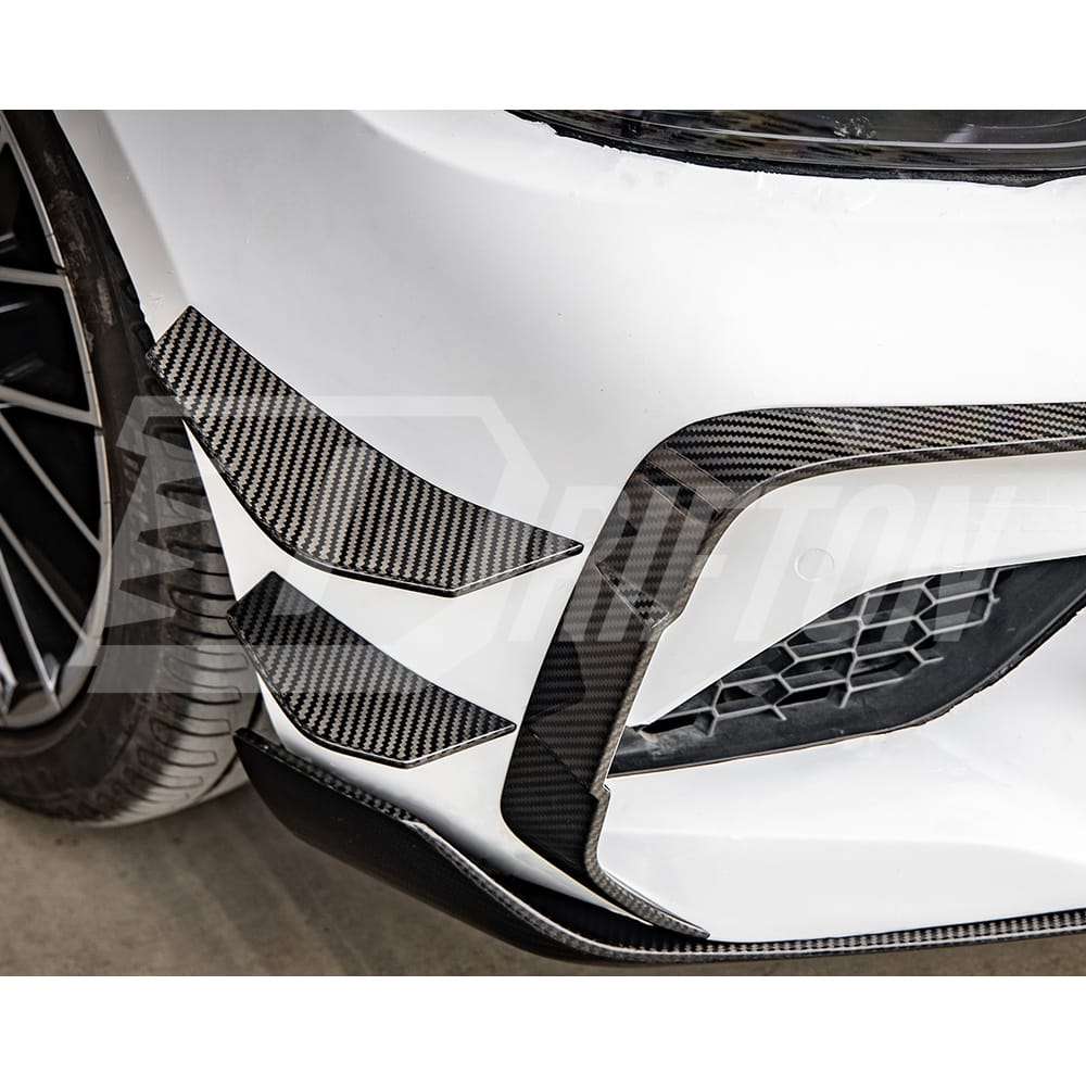 SQ Style Dry Carbon Fiber Front Bumper Canards For BMW M2 M2C F87 2016-2019