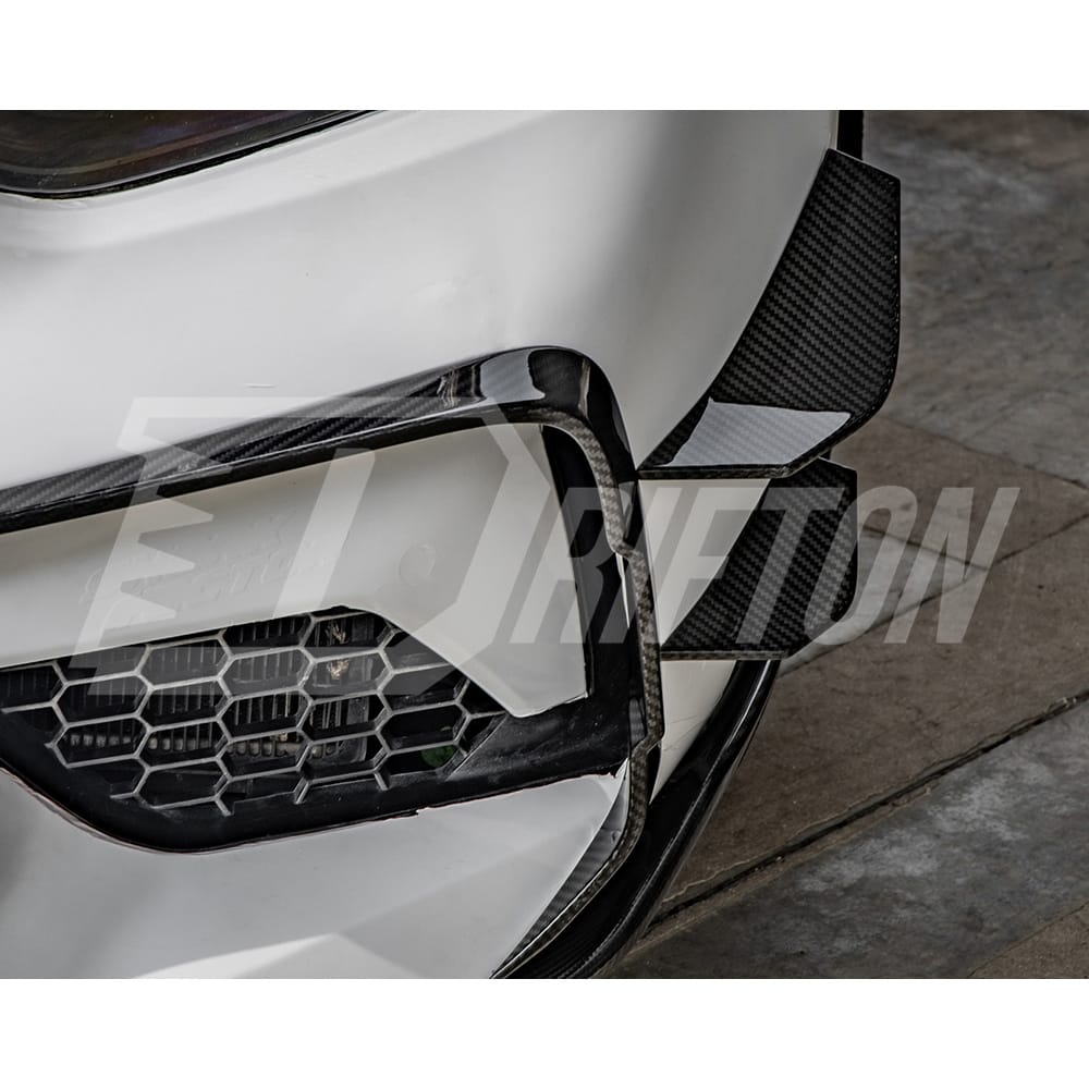 SQ Style Dry Carbon Fiber Front Bumper Canards For BMW M2 M2C F87 2016-2019