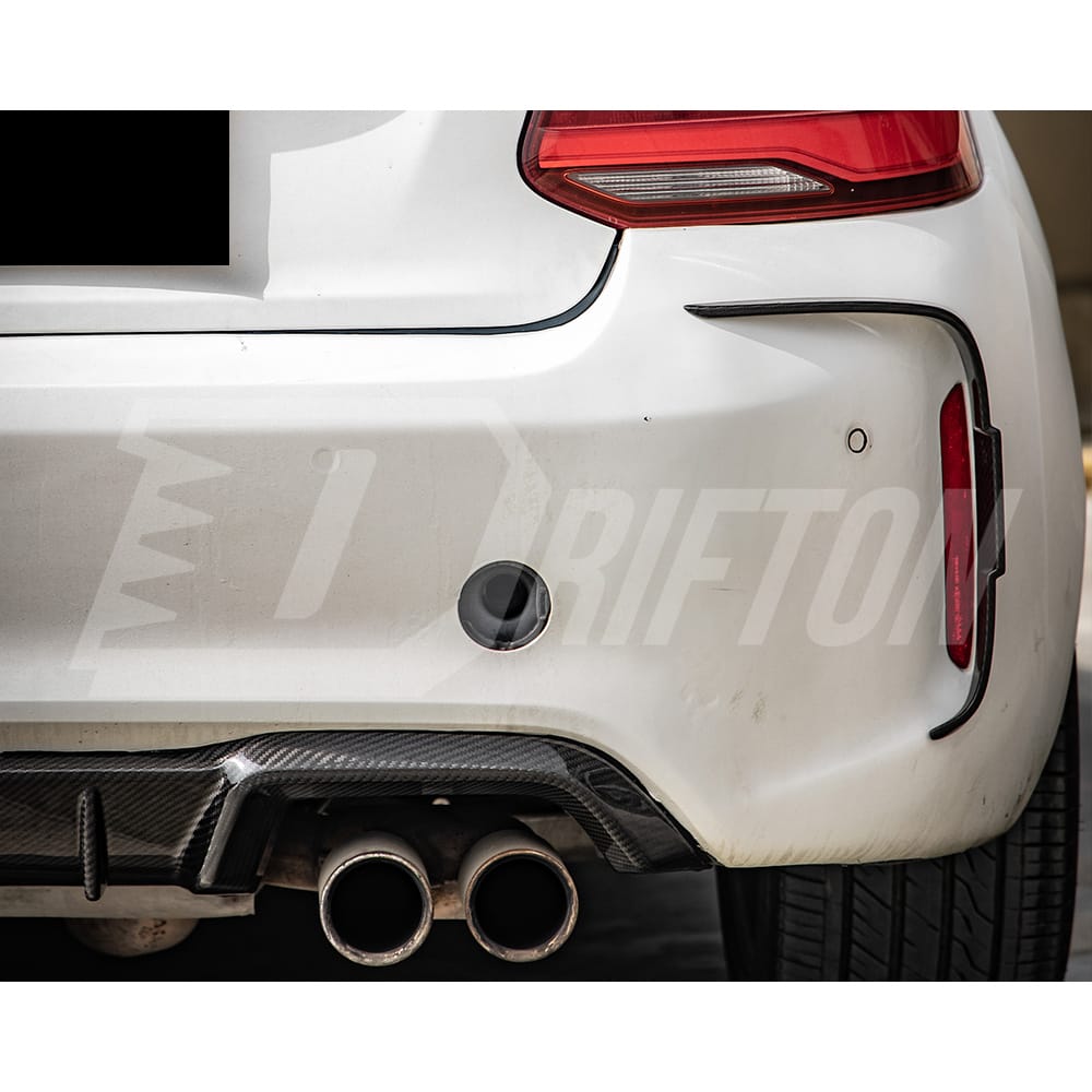 SQ Style Dry Carbon Fiber Rear Bumper Side Vents Trim For BMW M2 M2C F87 2016-2019