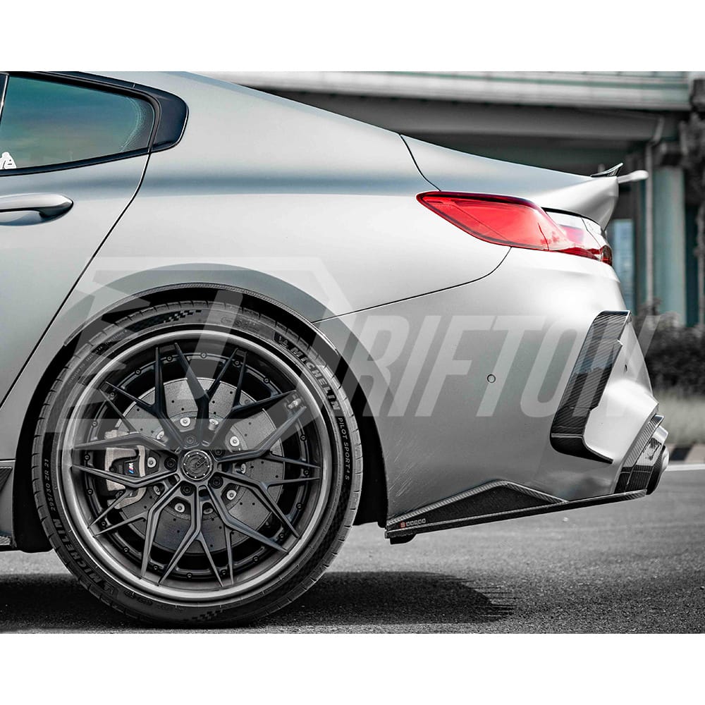 SQ Style Dry Carbon Fiber Rear Bumper Side Vents Trim For BMW M8 F91 F92 F83 2020-2024
