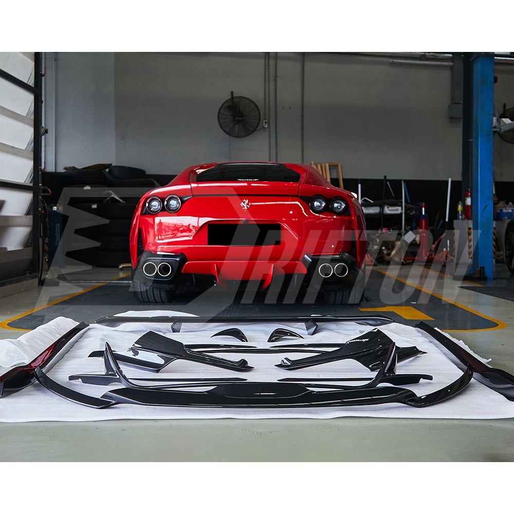Novitec Style Dry Carbon Fiber Rear Side Splitters For Ferrari 812 Superfast GTS 2017-2023