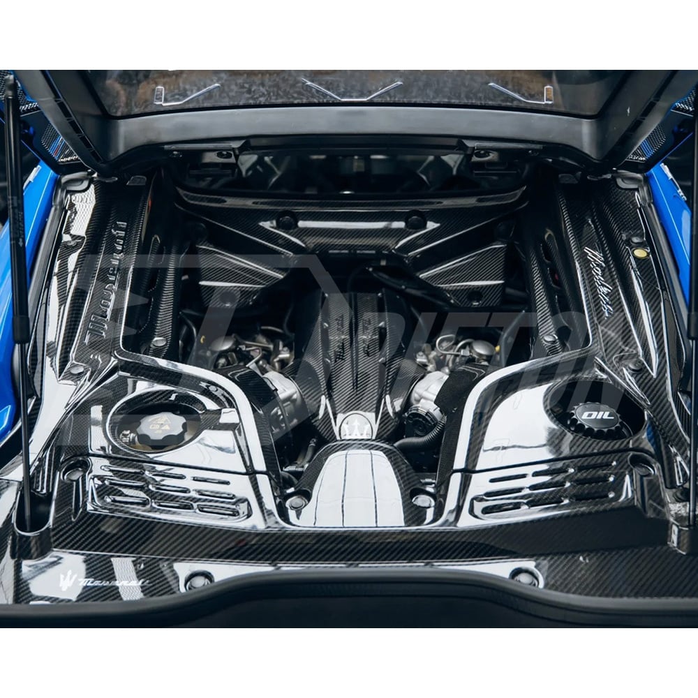 OEM Style Dry Carbon Fiber Engine Bay Kit For Maserati MC20