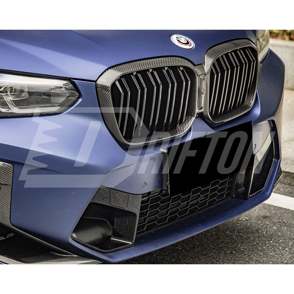 Dry Carbon Fiber Front Bumper Grille For BMW X3 G01 G08 X4 G02 LCI 2022-2024