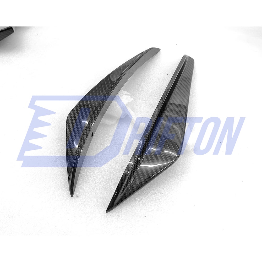 MIW Style Dry Carbon Fiber Front Bumper Canards For Porsche 911 992 Carrera S 2019-2023