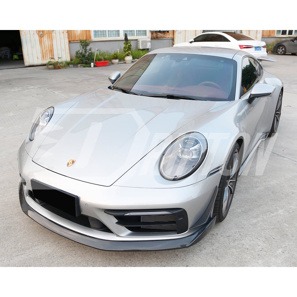 MIW Style Dry Carbon Fiber Front Lip For Porsche 911 992 Carrera S 2019-2023