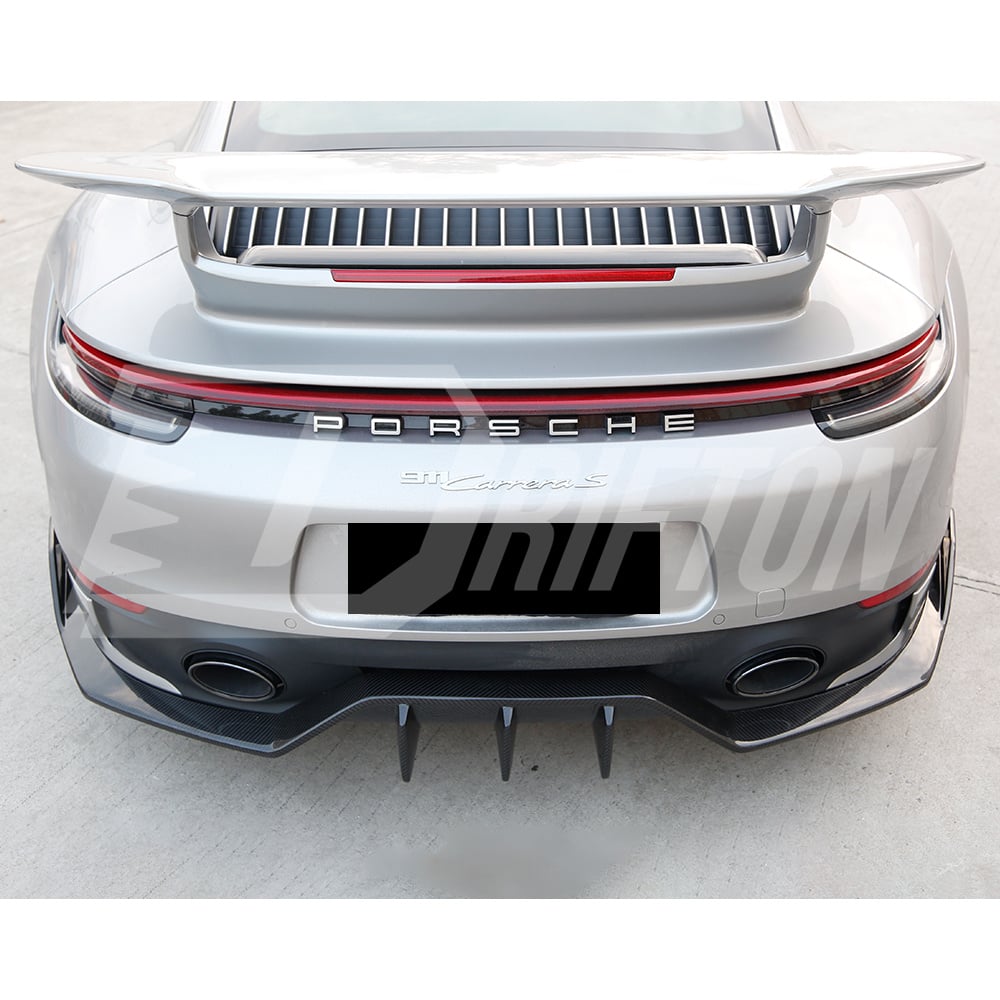MIW Style Dry Carbon Fiber Rear Diffuser For Porsche 911 992 Carrera S 2019-2023